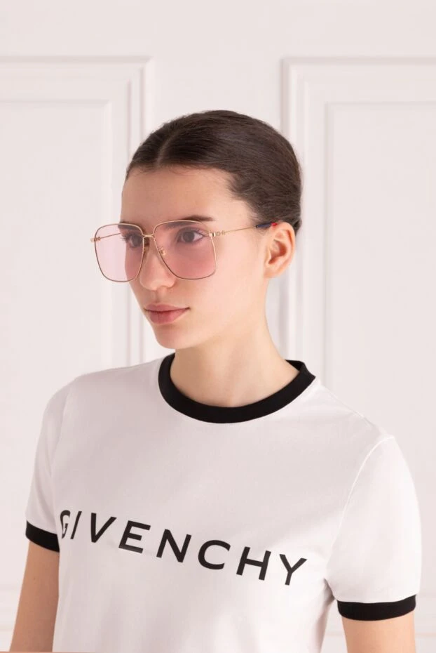 Gucci женские очки из пластика и металла розовые женские купить с ценами и фото 155737 - фото 2