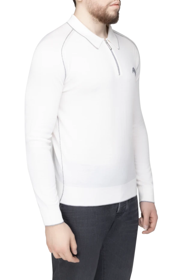 Stefano Ricci поло с длинным рукавом из шерсти белое мужское 155770 - фото 3