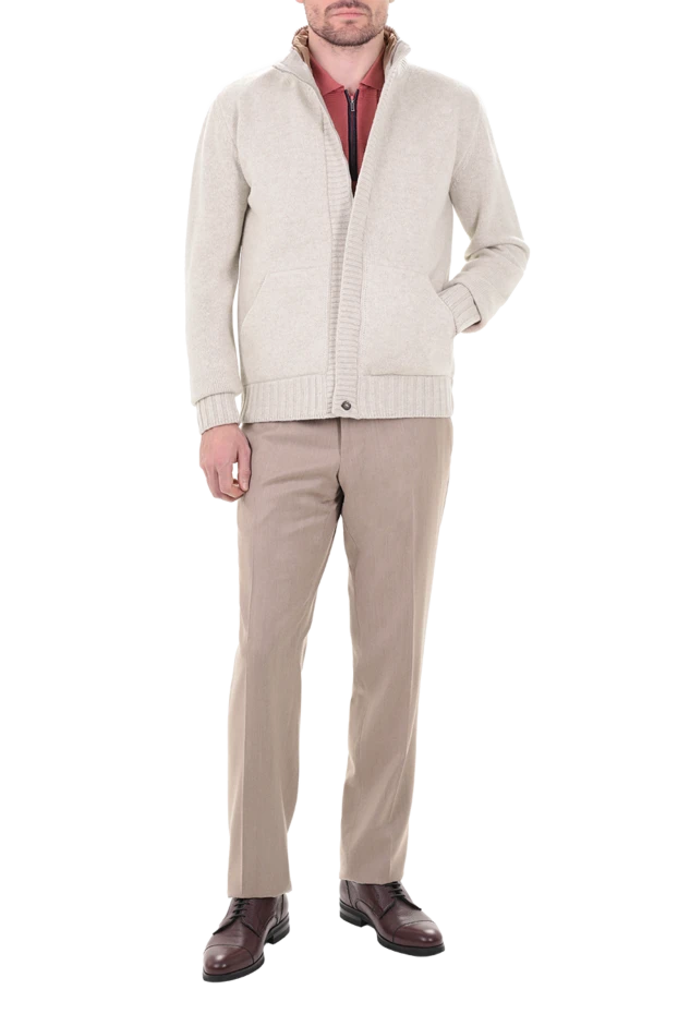 Cesare di Napoli man men's wool cardigan, beige buy with prices and photos 155781 - photo 2