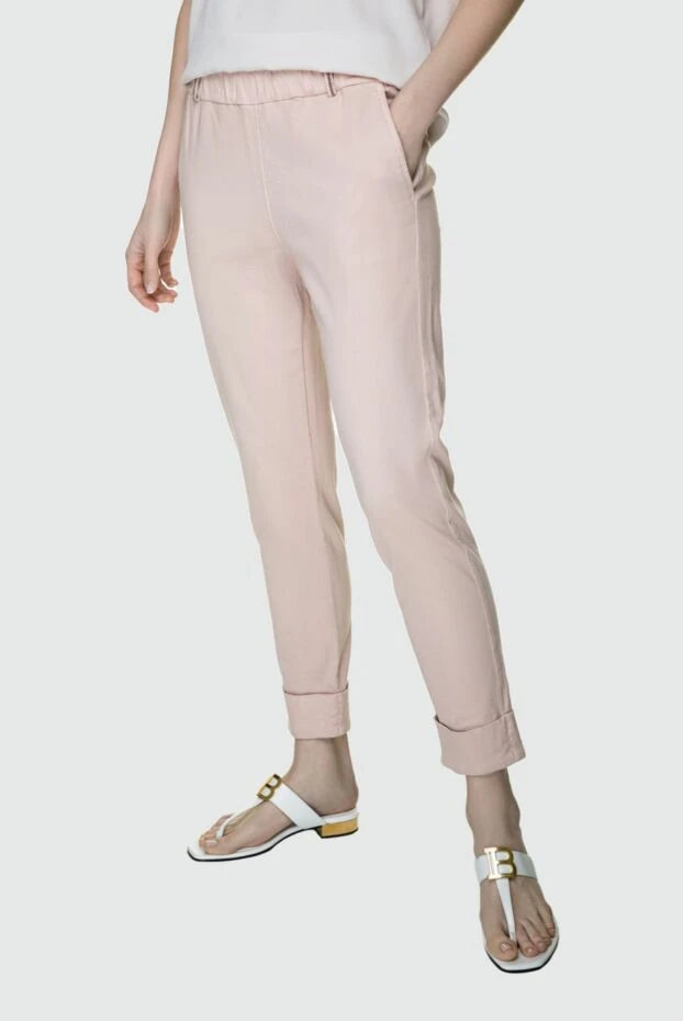 Panicale женские брюки из хлопка розовые женские купить с ценами и фото 155809 - фото 2