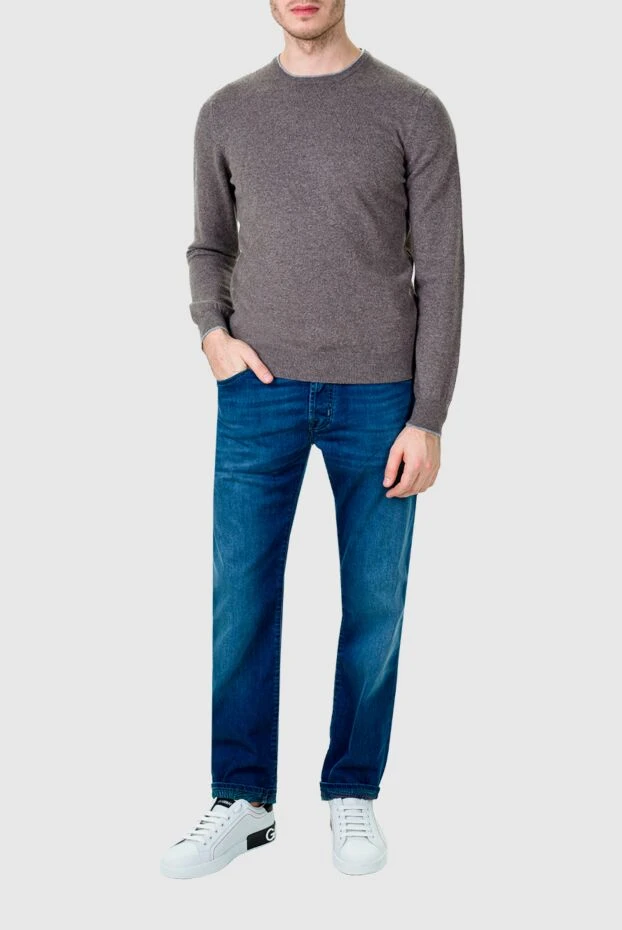 Gran Sasso man blue cashmere jumper for men 172041 - photo 2