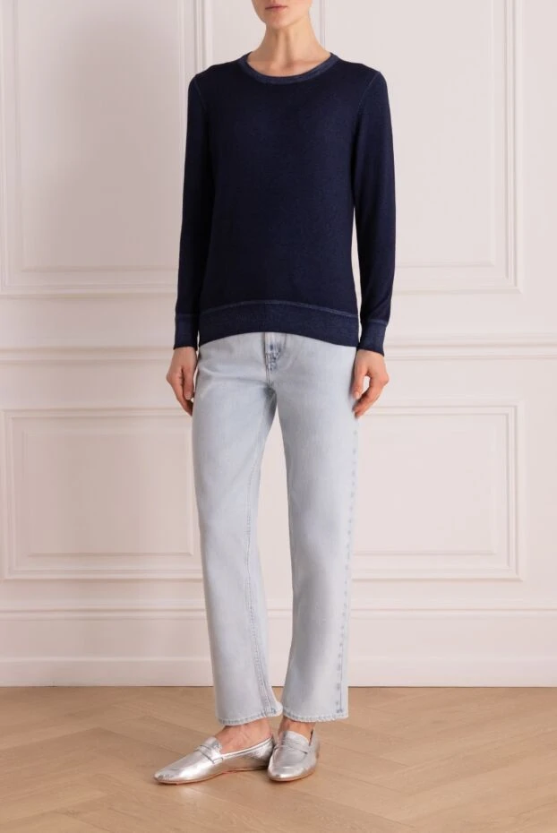 Gran Sasso woman blue cashmere jumper for women buy with prices and photos 155843 - photo 2