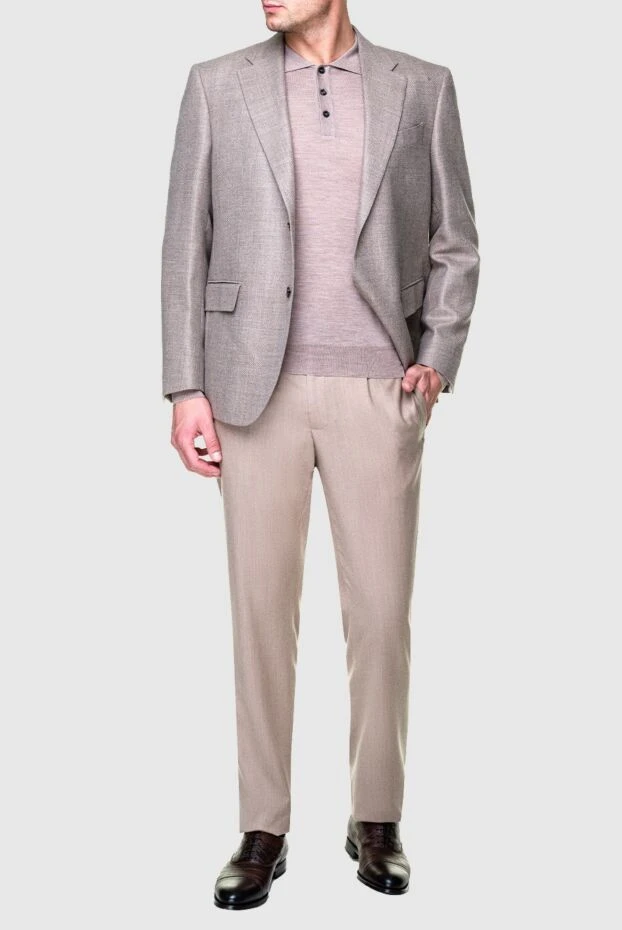 Sartoria Latorre мужские пиджак из шерсти и шелка бежевый мужской купить с ценами и фото 155854 - фото 2
