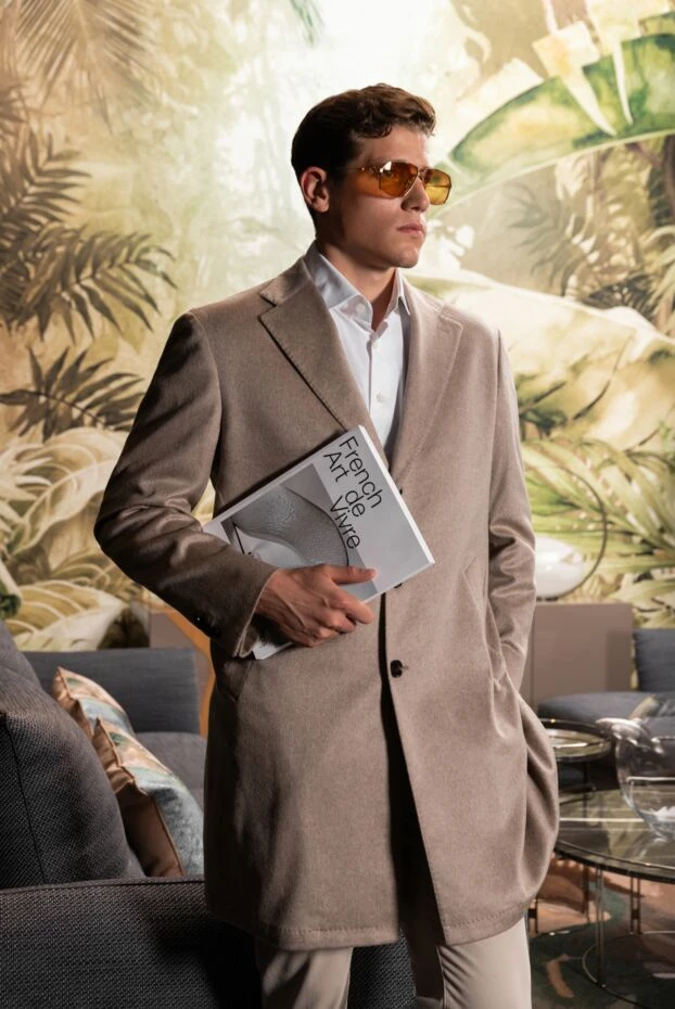 Sartoria Latorre песочное пальто из чистого кашемира с классическим лацканом 155859 - фото 3