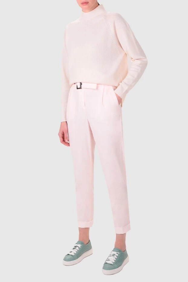 Peserico женские брюки из хлопка розовые женские купить с ценами и фото 155868 - фото 2