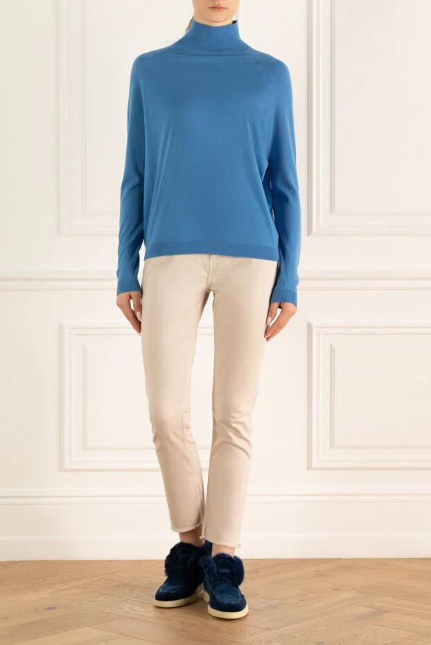 Peserico woman blue wool jumper for women buy with prices and photos 155886 - photo 2