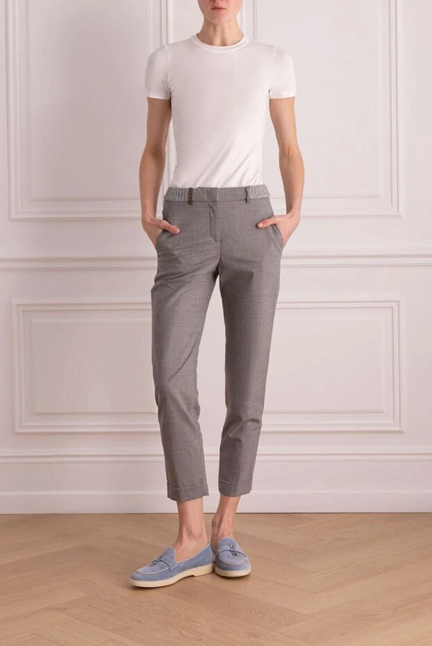 Peserico woman gray wool trousers for women buy with prices and photos 155919 - photo 2