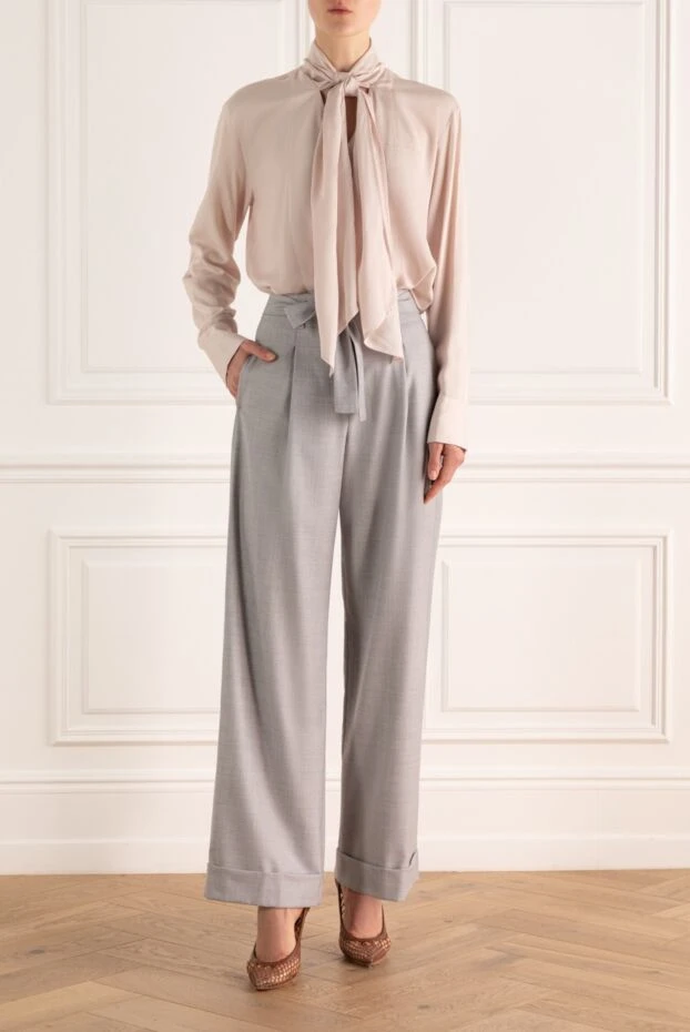 Peserico женские брюки из шерсти серые женские купить с ценами и фото 155925 - фото 2