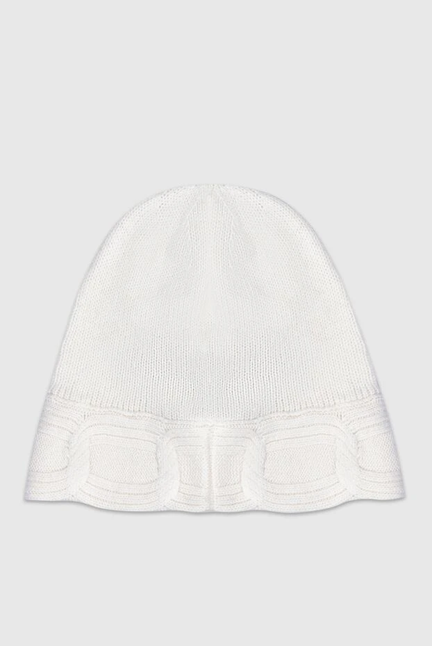 D.Exterior woman white women's hat with textured knitting on the edge 155942 - photo 3