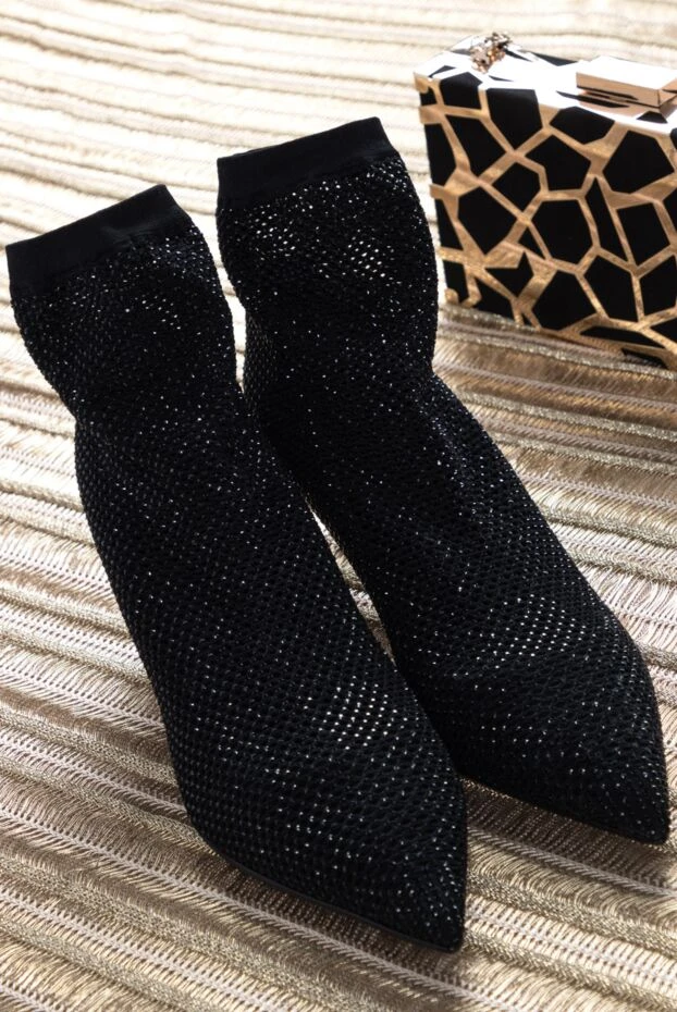 Le Silla women's black suede ankle boots with lurex 155964 - photo 2