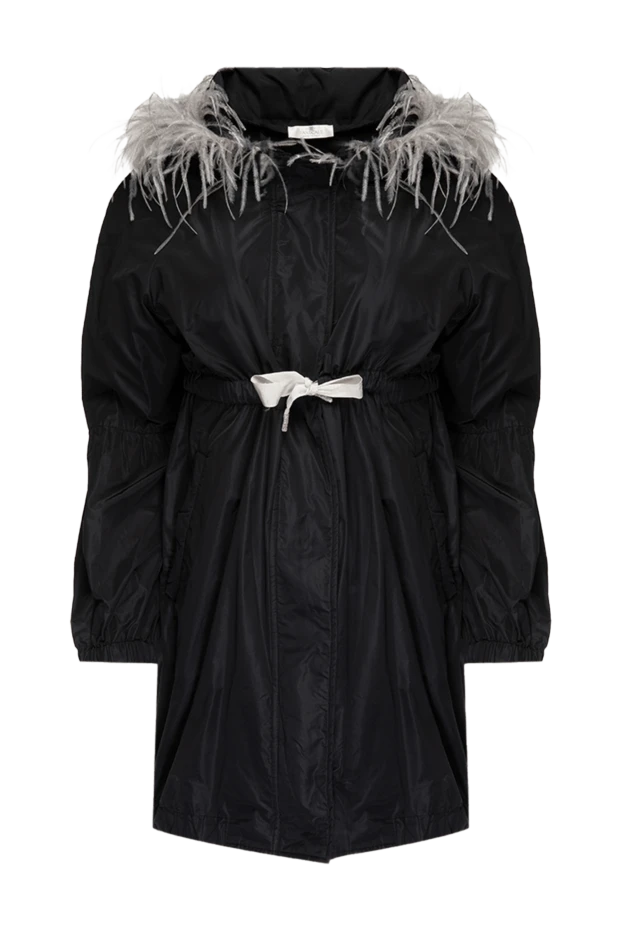 Panicale woman women's black polyester and ostrich feather raincoat buy with prices and photos 156007 - photo 1