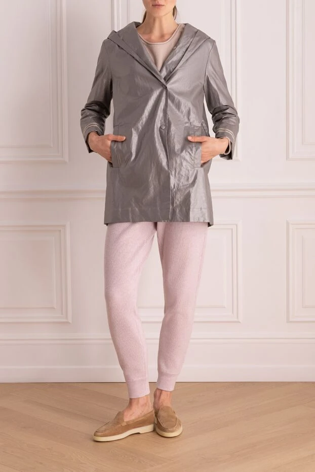 Panicale woman women's gray linen and polyurethane raincoat buy with prices and photos 156015 - photo 2
