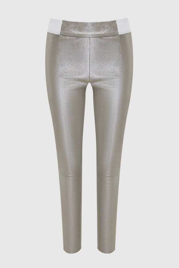 Panicale gray leather pants for women 156023 - photo 1