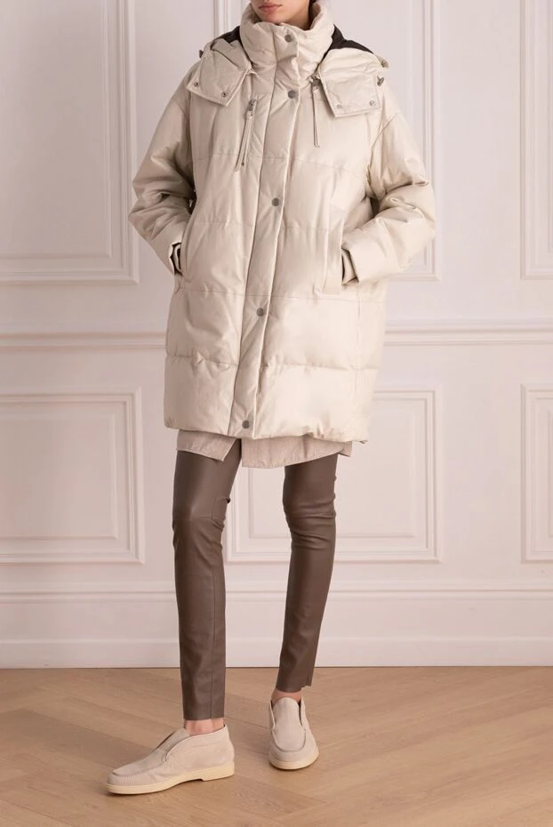 Intuition woman down jacket made of genuine leather, white for women buy with prices and photos 156031 - photo 2