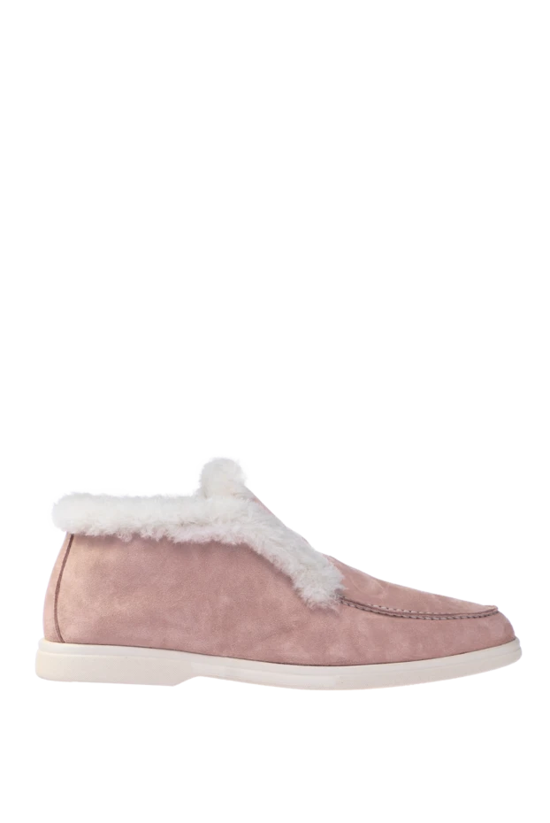 Cesare di Napoli woman pink suede and fur loafers for women buy with prices and photos 156056 - photo 1