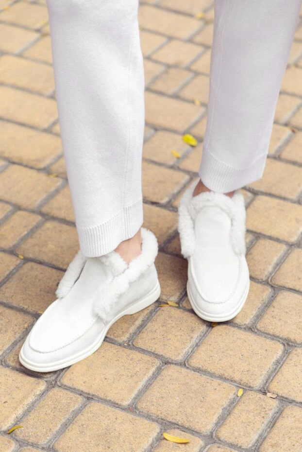 Cesare di Napoli loafers women's suede basic with fur pink 156059 - photo 2