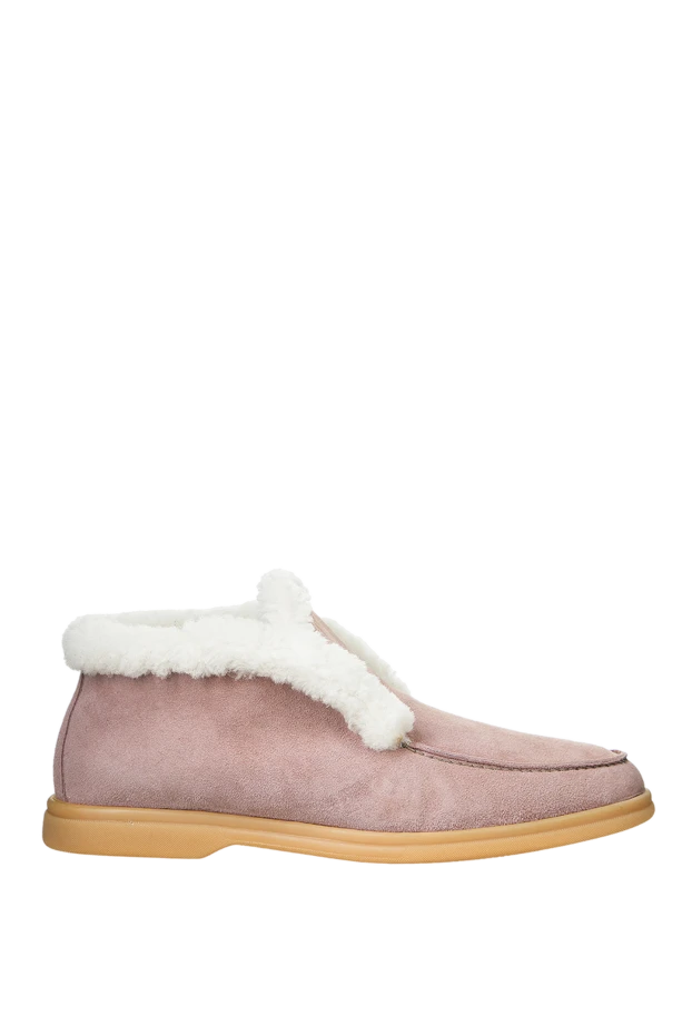 Cesare di Napoli woman pink suede and fur loafers for women buy with prices and photos 156063 - photo 1