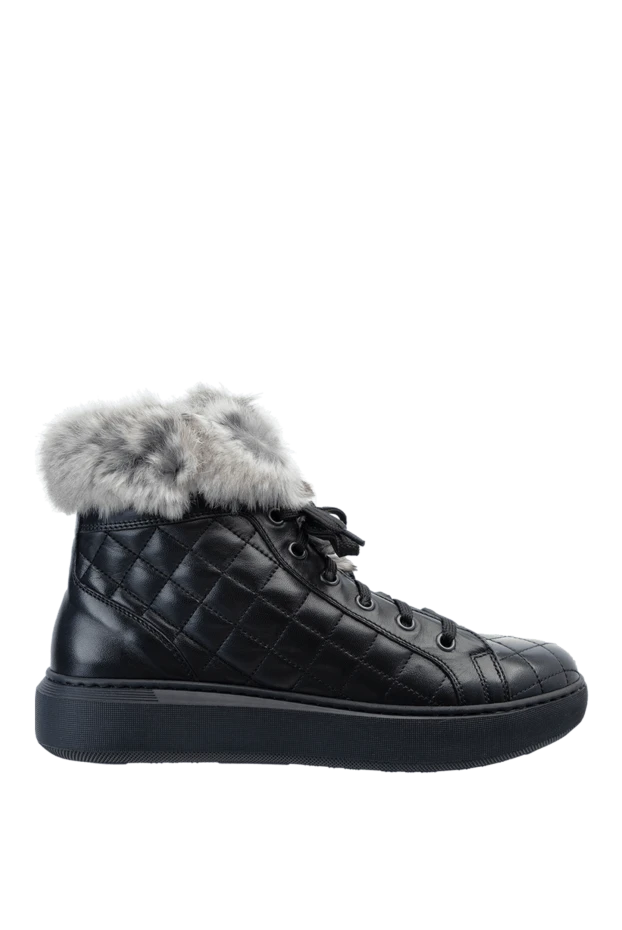 Cesare di Napoli woman black leather and fur sneakers for women buy with prices and photos 156064 - photo 1