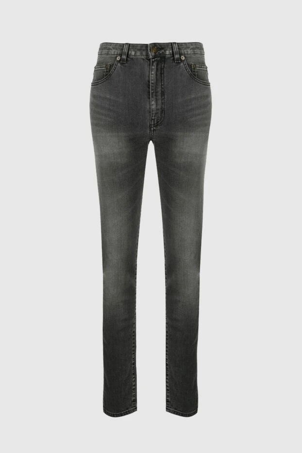 Saint Laurent женские джинсы из хлопка серые женские купить с ценами и фото 156100 - фото 1