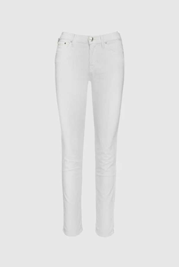 Jacob Cohen woman white cotton and modal trousers for women buy with prices and photos 156119 - photo 1