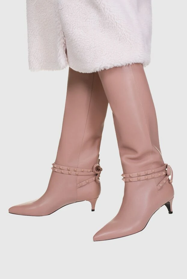 Valentino жіночі чоботи зі шкіри бежеві жіночі купити фото з цінами 156127 - фото 2
