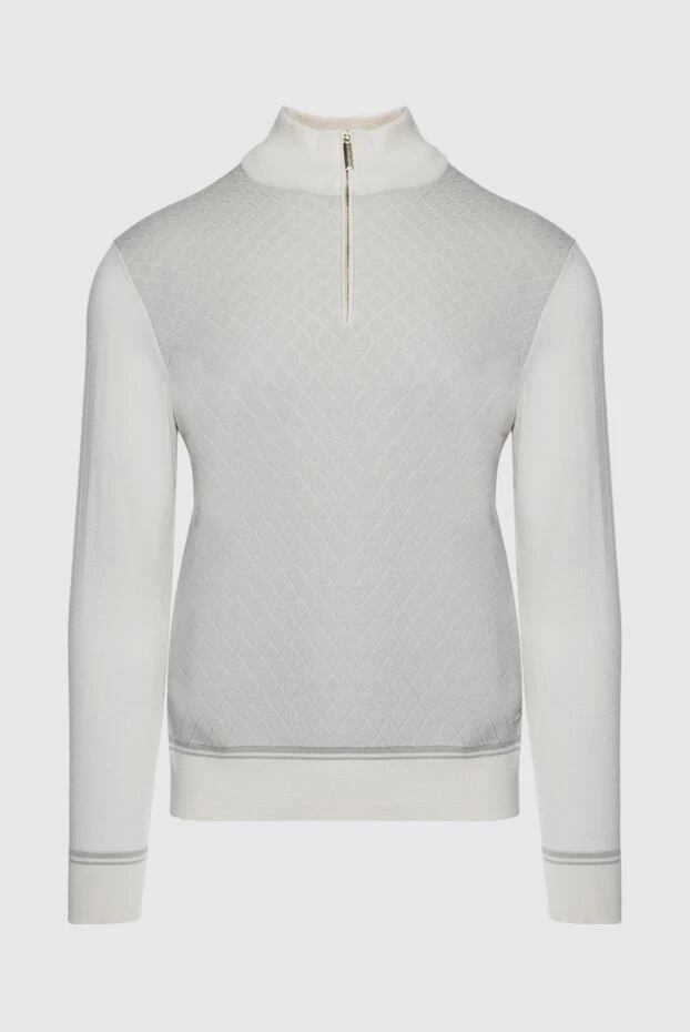 Cashmere and silk tee for men in white - photo 1