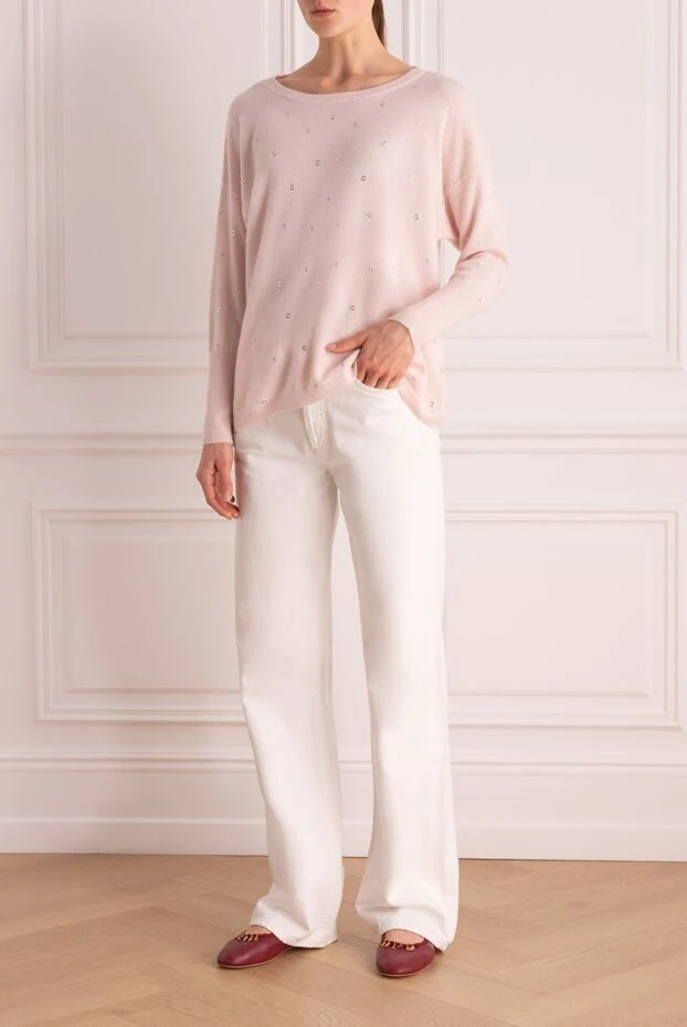 Cashmere & Silk Milano woman pink cashmere jumper for women 156160 - photo 2