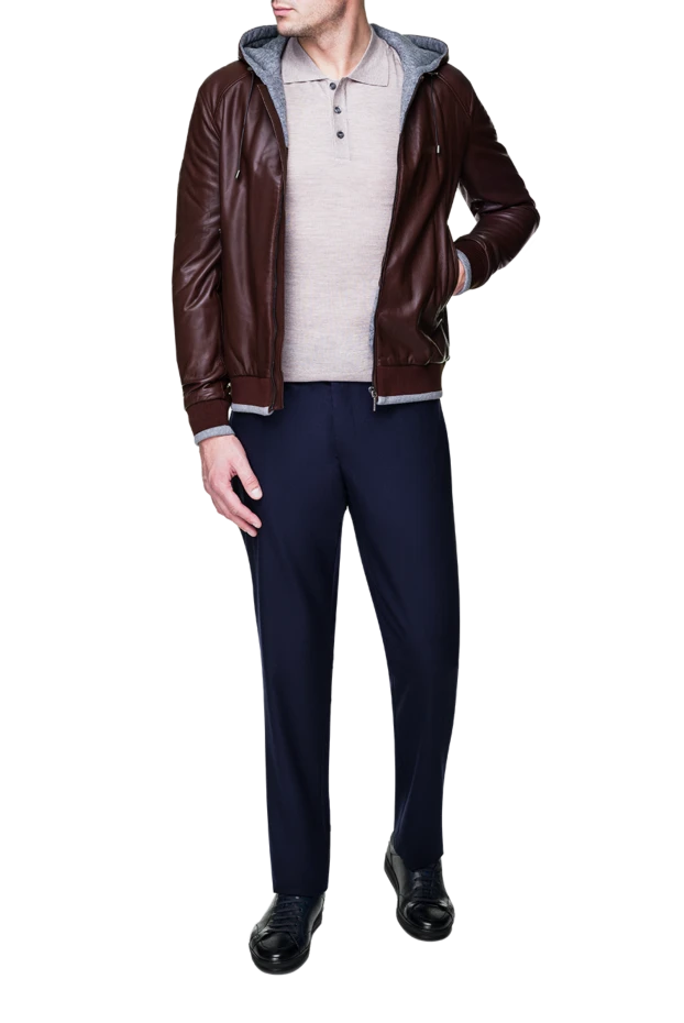 Cesare di Napoli man burgundy leather jacket for men buy with prices and photos 156221 - photo 2