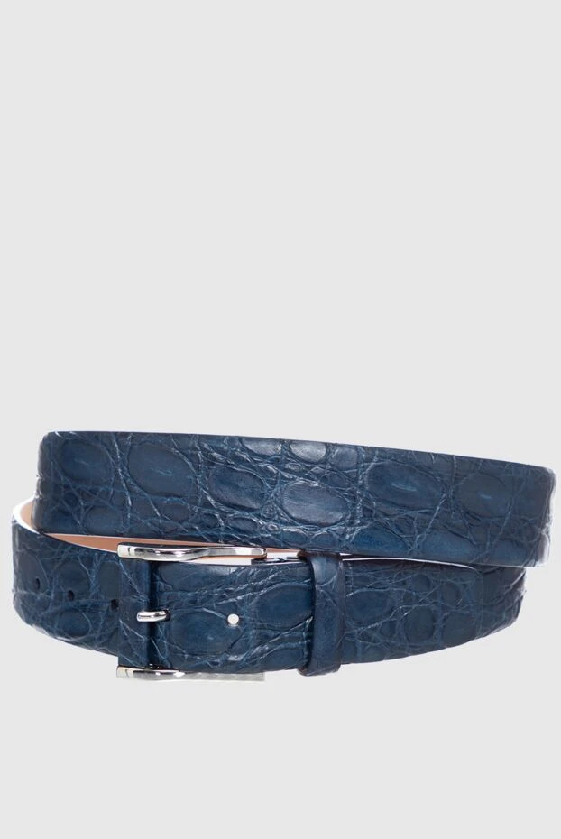 Cesare di Napoli man crocodile leather belt blue for men 156276 - photo 1