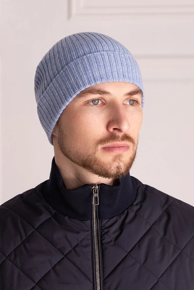 Corneliani man blue cashmere hat for men 156285 - photo 2