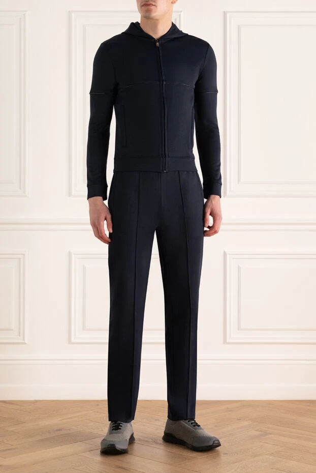Corneliani man men's sports suit made of cotton and polyamide, blue buy with prices and photos 156290 - photo 2