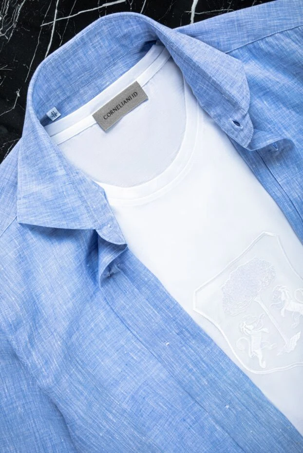 Corneliani t-shirt with coat of arms embroidery and contrast sleeve trim 156293 - photo 2