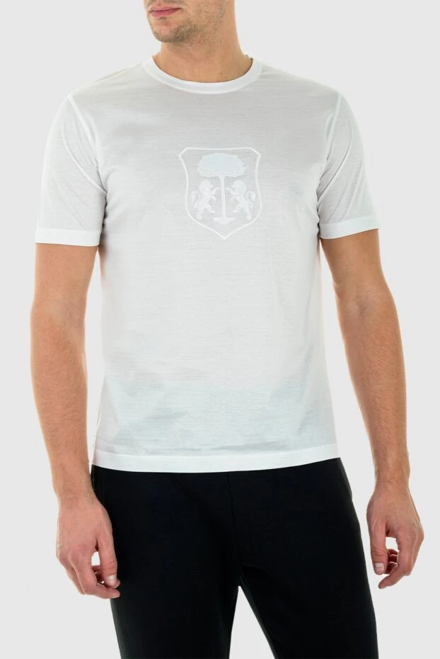 Corneliani мужские футболка из хлопка белая мужская купить с ценами и фото 156293 - фото 2