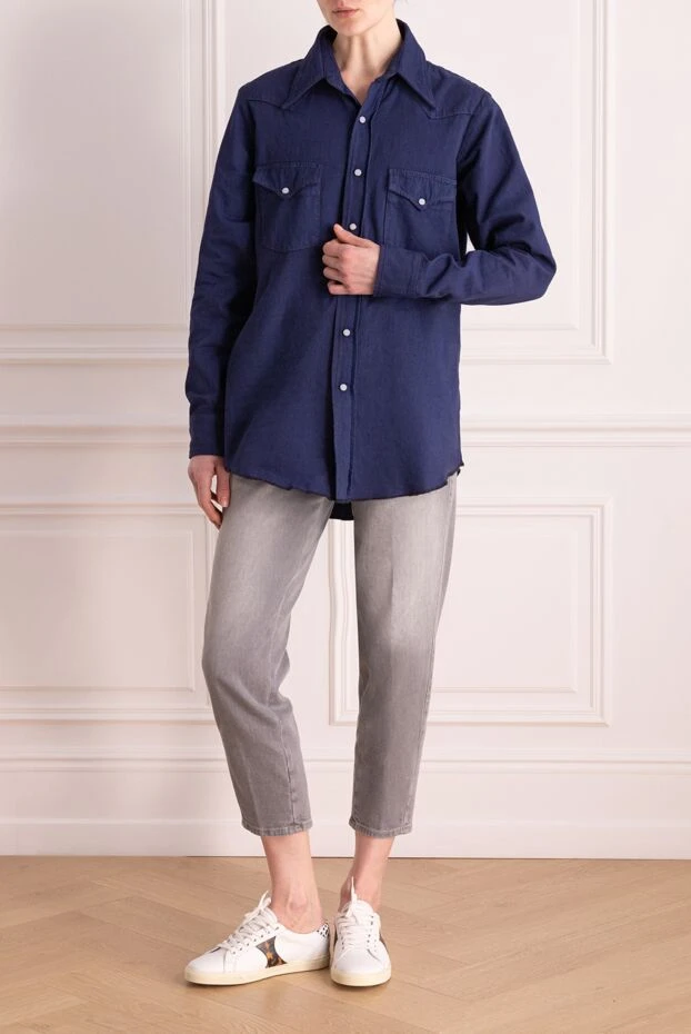 Citizens of Humanity woman blue cotton blouse for women buy with prices and photos 156304 - photo 2