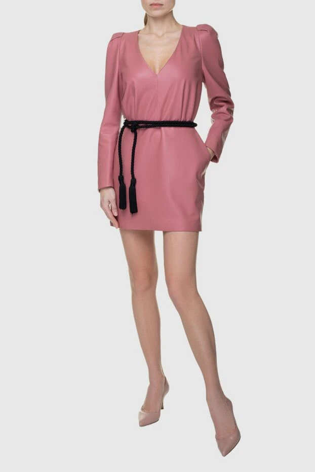 Blancha woman pink leather dress for women 156453 - photo 2