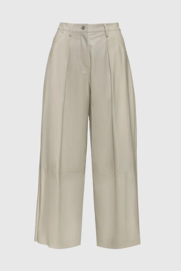 DROMe women's leather wide pants in beige 156481 - photo 1