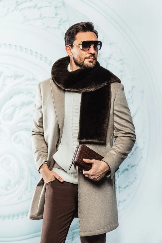 Кардиган мужской из шерсти белый - фото 2