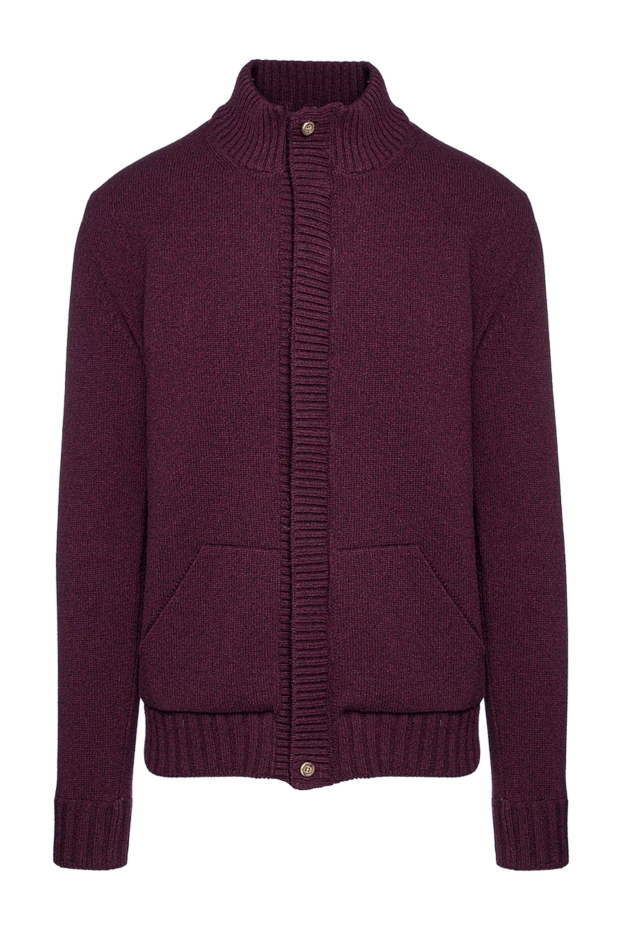 Cesare di Napoli man men's wool cardigan burgundy buy with prices and photos 156487 - photo 1