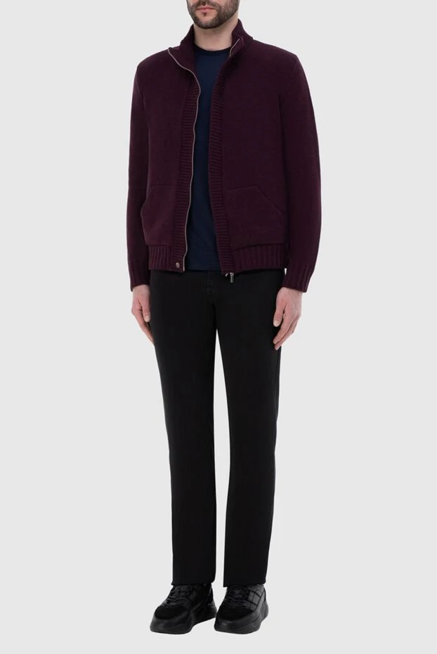 Cesare di Napoli man men's wool cardigan burgundy buy with prices and photos 156487 - photo 2