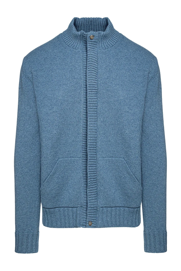 Cesare di Napoli man blue men's wool cardigan buy with prices and photos 156488 - photo 1