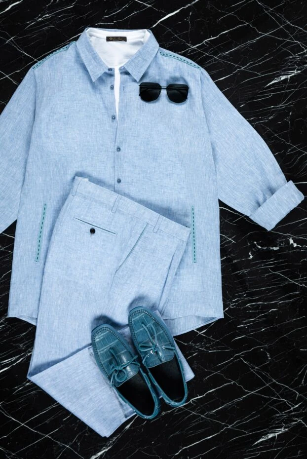 Torras men's linen shirt with collar and long sleeves 156500 - photo 2