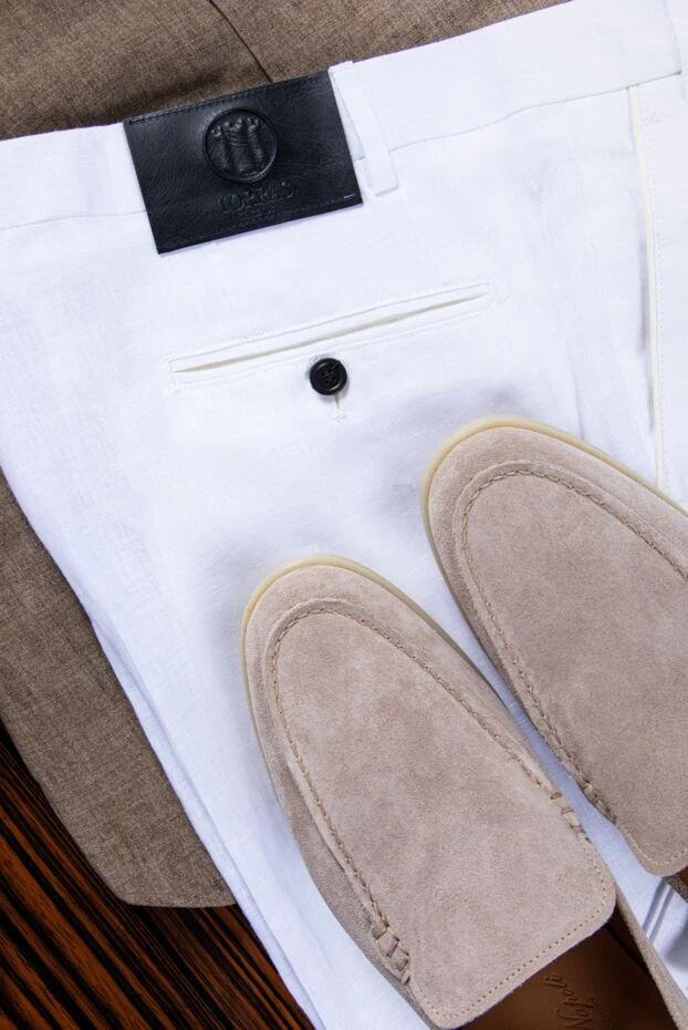 Torras men's white linen trousers for summer 156506 - photo 2
