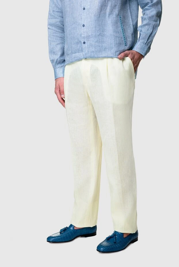 Torras man men's yellow linen trousers 156508 - photo 2