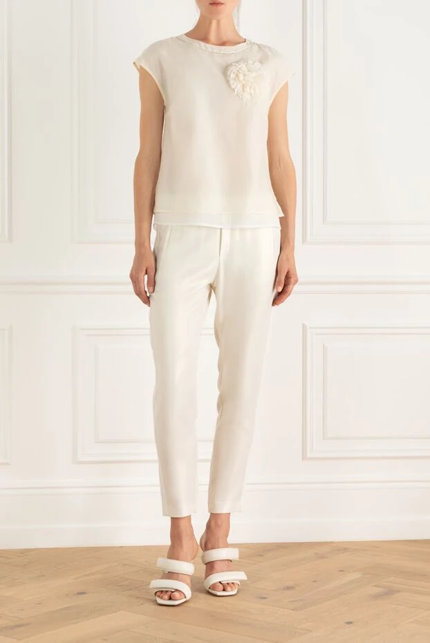 Panicale жіночі штани з віскози білі жіночі купити фото з цінами 156559 - фото 2