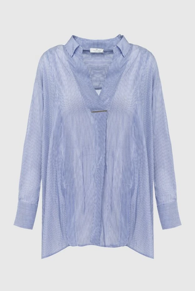 Panicale woman blue cotton and silk blouse for women buy with prices and photos 156560 - photo 1