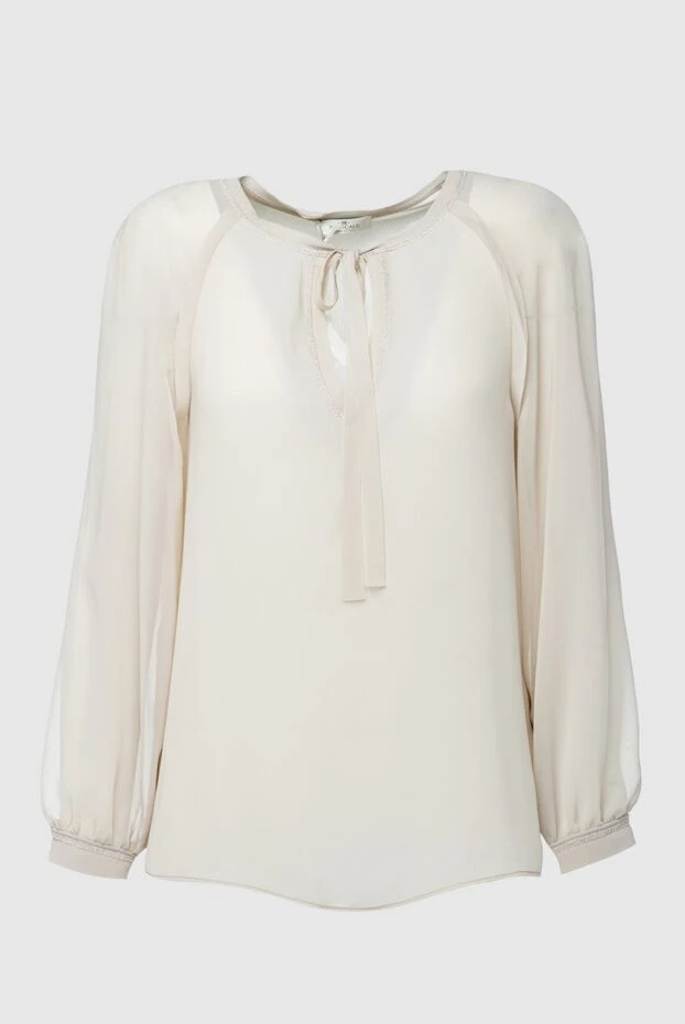 Panicale women's loose-fitting silk blouse white 156561 - photo 1