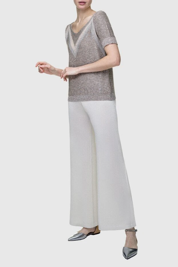 Panicale жіночі штани з віскози білі жіночі купити фото з цінами 156568 - фото 2