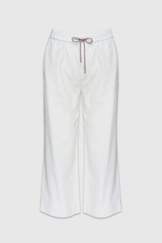 Panicale женские брюки из хлопка белые женские купить с ценами и фото 156650 - фото 1