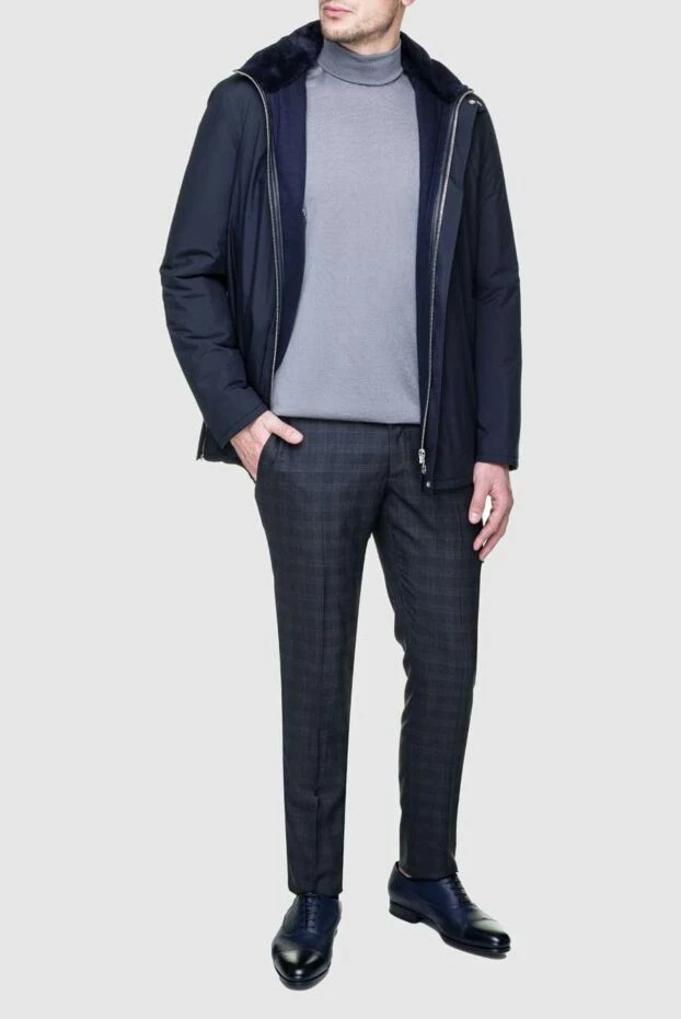 Seraphin man blue nylon fur jacket for men buy with prices and photos 156761 - photo 2