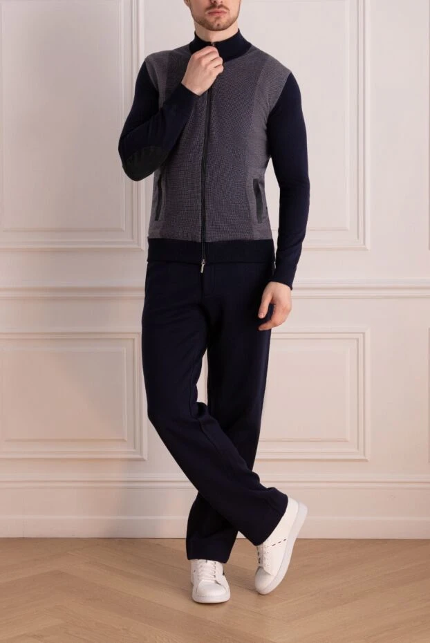 Cesare di Napoli man men's sports suit made of wool, silk and cashmere, blue buy with prices and photos 156765 - photo 2